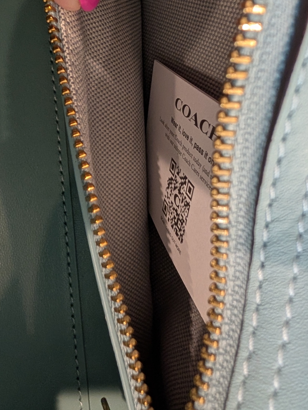 Coach Swing Zip 20 Trendy Mini Shoulder Bag - Light Blue - Picture 6 of 8